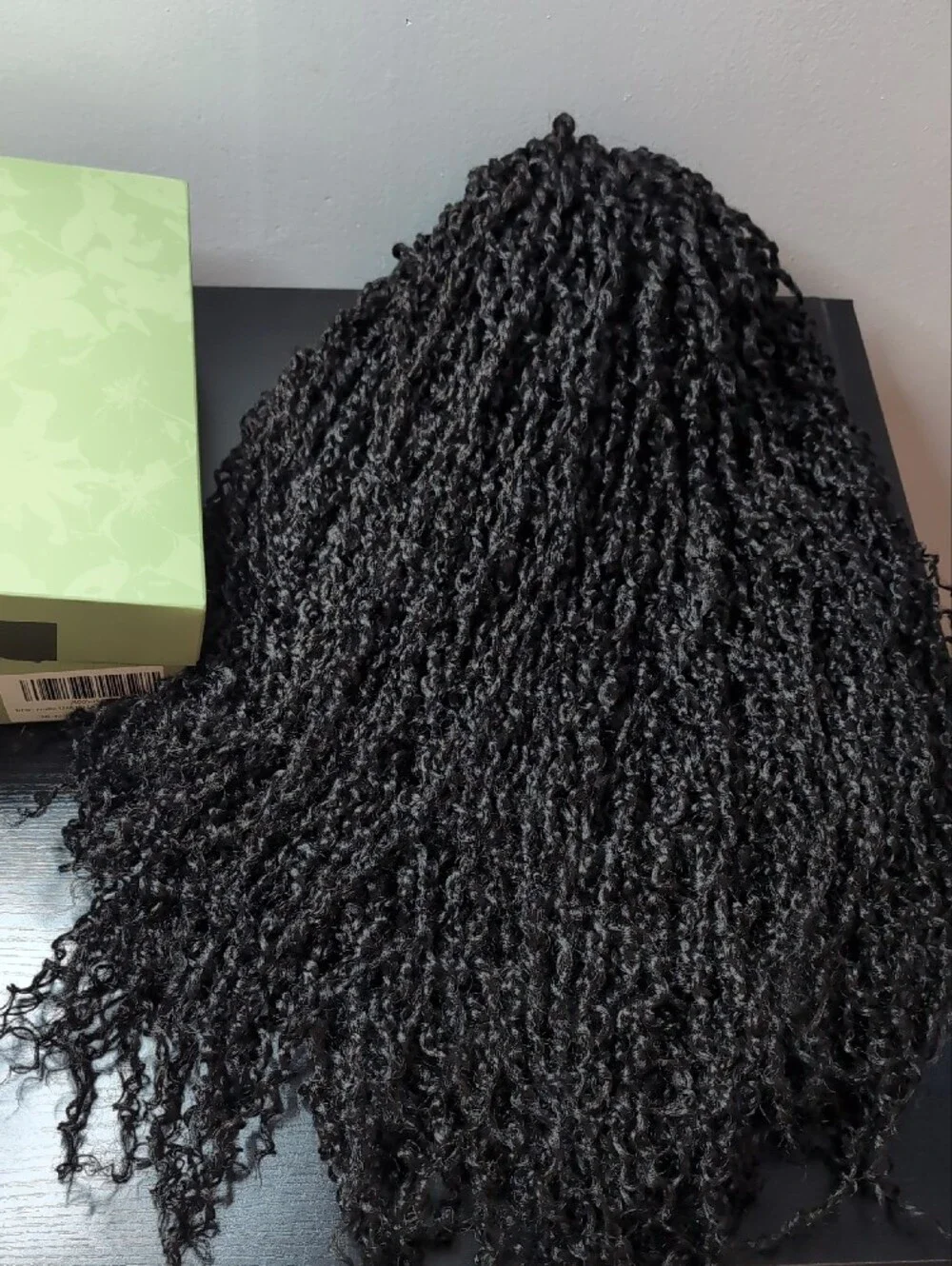 24-in Synthetic Glueless 180% Density Boho Twist 13x6 HD Lace Wig Natural Black